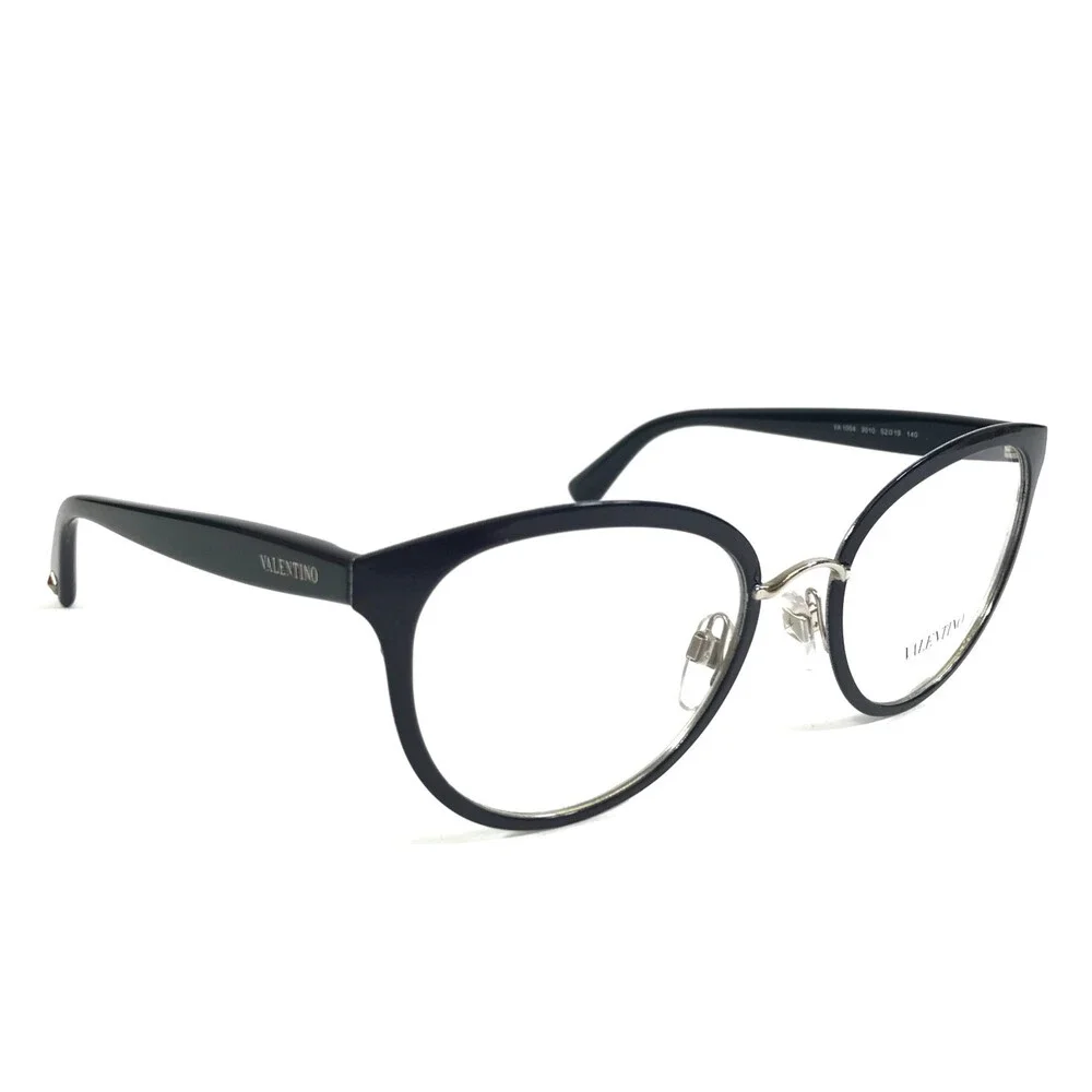Valentino Eyeglasses Frames VA1004 3010 Blue Silver Cat Eye Full Rim 52-19-140